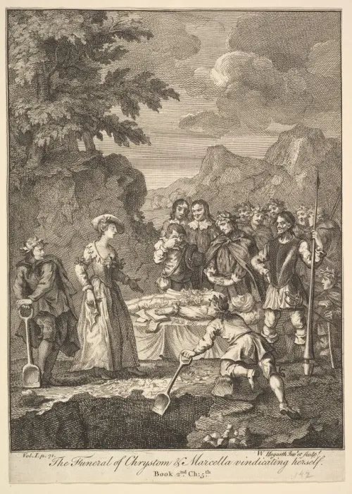 Framed Print : The Funeral of Chrystom & Marcella vindicating herself (Six Illustrations for Don Framed Print : The Funeral of Chrystom & Marcella vindicating herself (Six Illustrations for Don