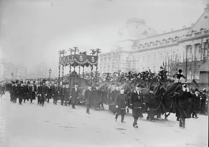 Framed Print : Funeral cortege for King Leopold, Belgium, 1910. Creator: Bain News Service
