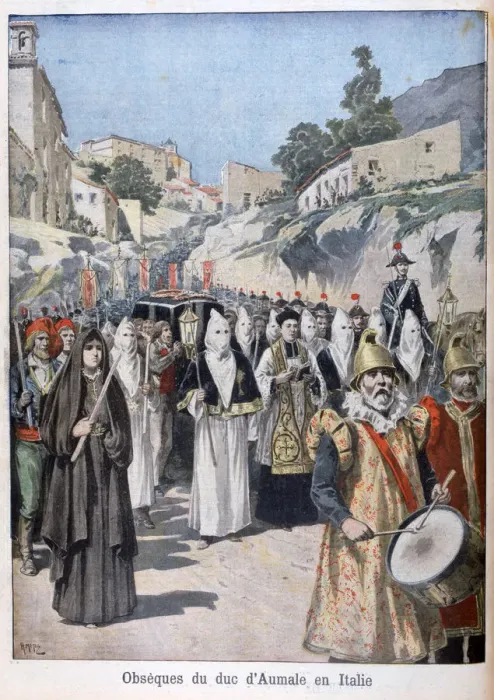 Framed Print : Funeral of the Duke of Aumale in Italy, 1897. Artist: Henri Meyer Framed Print : Funeral of the Duke of Aumale in Italy, 1897. Artist: Henri Meyer