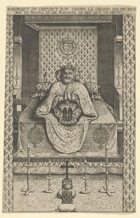 Framed Print : Funeral effigy of Henry IV, King of France, 1610. 1610. Creator: Anon Framed Print : Funeral effigy of Henry IV, King of France, 1610. 1610. Creator: Anon