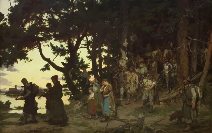 Framed Print : Funeral of Gediminas, 1888. Creator: Kazimierz Alchimowicz Framed Print : Funeral of Gediminas, 1888. Creator: Kazimierz Alchimowicz