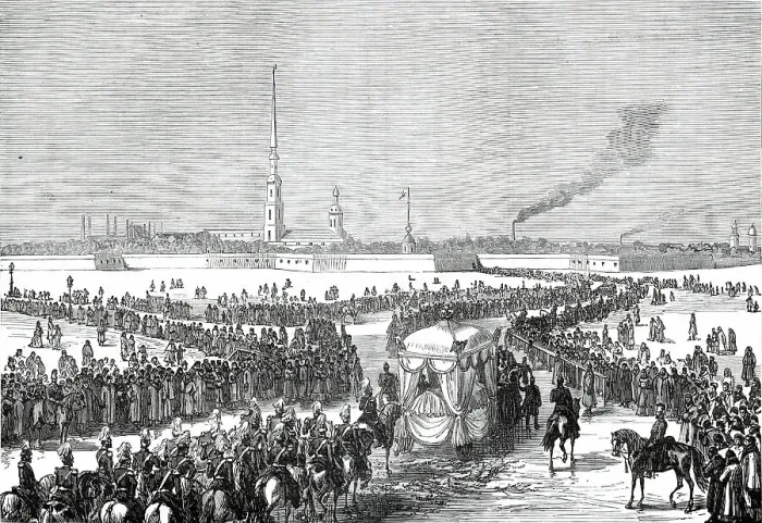 Framed Print : Funeral of the Grand Duchess Marie Nicolaievna at St. Petersburg, 1876. Creator: Unknown Framed Print : Funeral of the Grand Duchess Marie Nicolaievna at St. Petersburg, 1876. Creator: Unknown