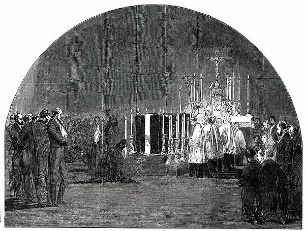 Funeral of Louis-Philippe: the 'Chapelle Ardente', at Claremont, 1850. Creator: Smyth. Funeral of Louis-Philippe: the 'Chapelle Ardente', at Claremont, 1850. Creator: Smyth