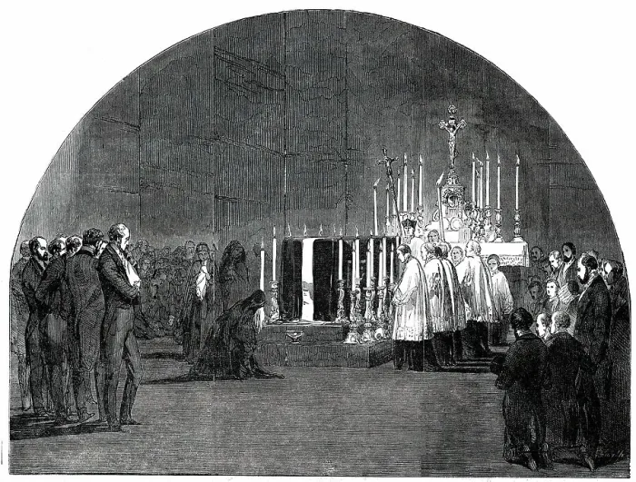 Framed Print : Funeral of Louis-Philippe: the Chapelle Ardente, at Claremont, 1850. Creator: Smyth. Funeral of Louis-Philippe: the Chapelle Ardente, at Claremont, 1850. Creator: Smyth Framed Print : Funeral of Louis-Philippe: the Chapelle Ardente, at Claremont, 1850. Creator: Smyth. Funeral of Louis-Philippe: the Chapelle Ardente, at Claremont, 1850. Creator: Smyth
