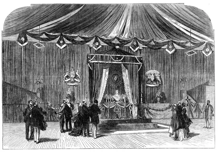 Framed Print : Funeral of Mr. Peabody in America: the City Hall, Portland, Maine, 1870. Creator: Unknown Framed Print : Funeral of Mr. Peabody in America: the City Hall, Portland, Maine, 1870. Creator: Unknown