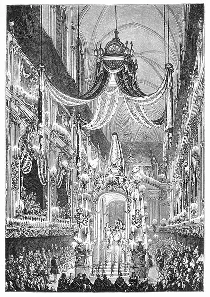 Funeral At Notre Dame, Paris, 1746, (1885). Artist: Charles Nicolas Cochin