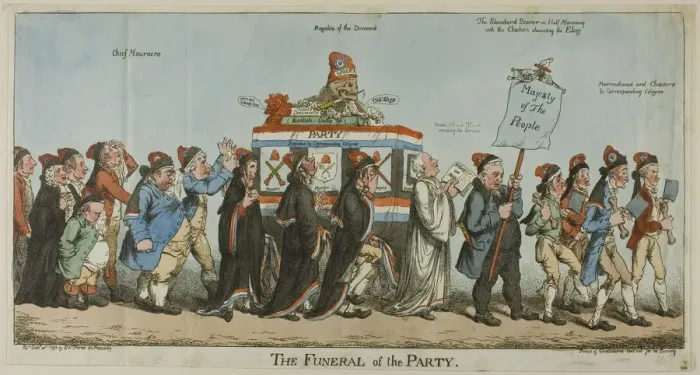 Framed Print : The Funeral of the Party, published October 30, 1798. Creator: Charles Williams Framed Print : The Funeral of the Party, published October 30, 1798. Creator: Charles Williams