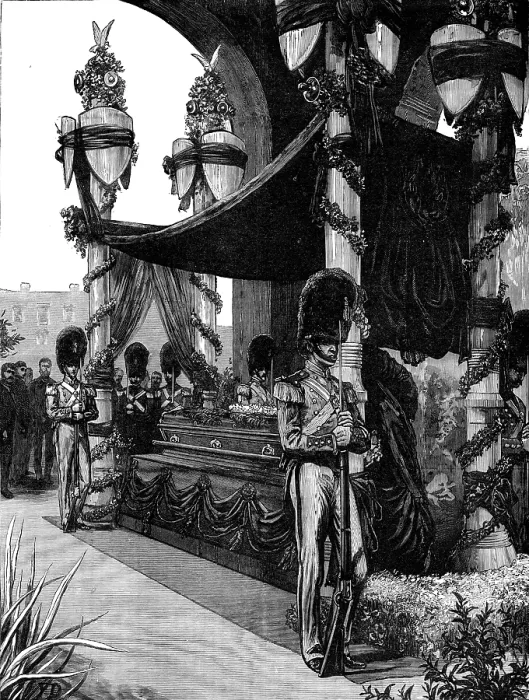 Framed Print : The Funeral of President Garfield; lying in state at Cleveland... 1881. Creator: Unknown Framed Print : The Funeral of President Garfield; lying in state at Cleveland... 1881. Creator: Unknown