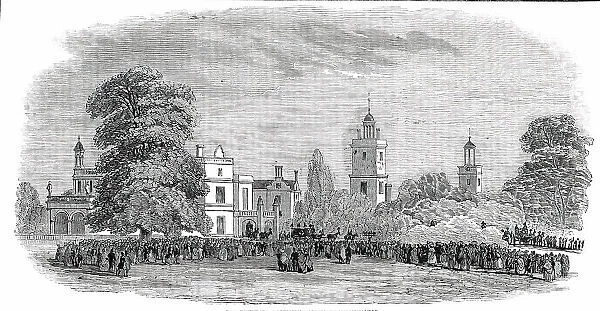 The Funeral Procession (of Sir Robert Peel) passing Drayton Manor, 1850. Creator: Unknown