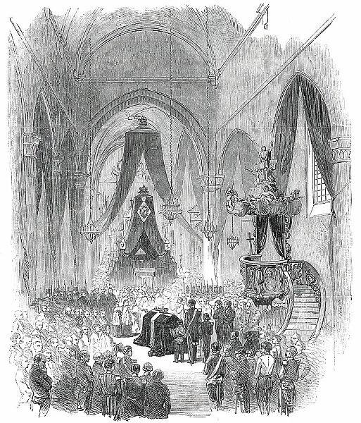 Funeral of the Queen of the Belgians - the Interment in the Church a Laeken, 1850. Creator: Unknown