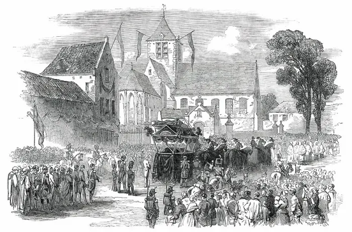 Framed Print : Funeral of the Queen of the Belgians - the Procession, 1850. Creator: Unknown
