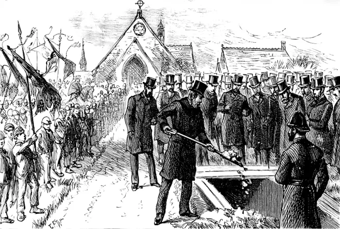 Framed Print : Funeral of the Rev. Dr. Adler: scene at the grave, 1890. Creator: Unknown Framed Print : Funeral of the Rev. Dr. Adler: scene at the grave, 1890. Creator: Unknown