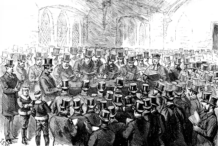 Framed Print : Funeral of the Rev. Dr. Adler: service in the Chapel, Willesden, 1890. Creator: Unknown Framed Print : Funeral of the Rev. Dr. Adler: service in the Chapel, Willesden, 1890. Creator: Unknown