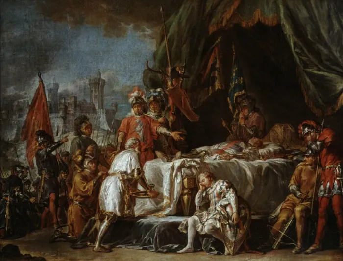 Framed Print : Funeral rites for Bertrand Duguesclin, Constable of France, late19th / early 20th century. Artist: Jean-Jacques Baptiste Brunet Framed Print : Funeral rites for Bertrand Duguesclin, Constable of France, late19th / early 20th century. Artist: Jean-Jacques Baptiste Brunet