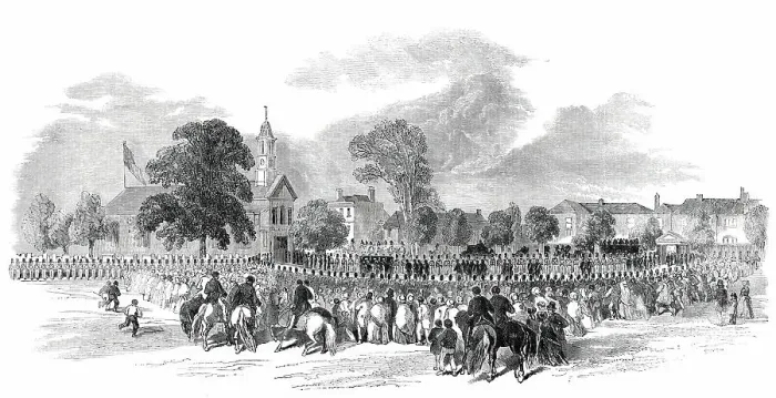 Framed Print : Funeral of His Royal Highness the Duke of Cambridge - the Procession at Kew, 1850. Creator: Smyth Framed Print : Funeral of His Royal Highness the Duke of Cambridge - the Procession at Kew, 1850. Creator: Smyth