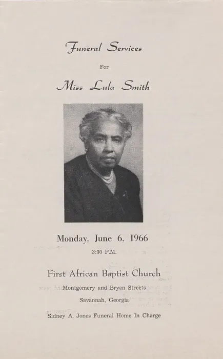 Framed Print : Funeral Services for Miss Lula Smith, 1966. Creator: Unknown Framed Print : Funeral Services for Miss Lula Smith, 1966. Creator: Unknown