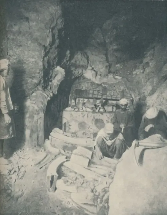 Framed Print : Funerary Chamber Where Egyptian Mummies Awaited Resurrection, c1935 Framed Print : Funerary Chamber Where Egyptian Mummies Awaited Resurrection, c1935