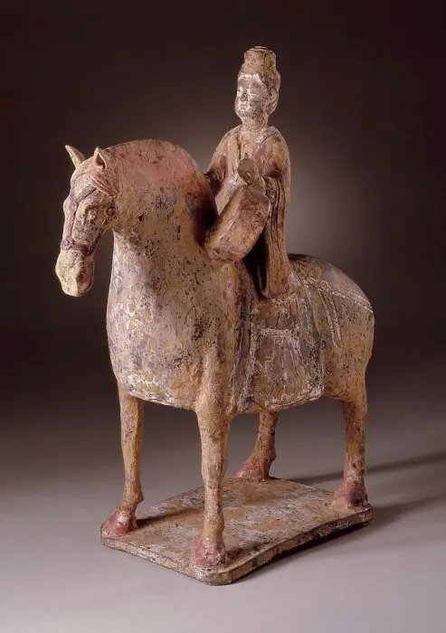 Framed Print : Funerary Sculpture of a Female Equestrian Drummer (image 1 of 2), between c.500 and c.534. Creator: Unknown Framed Print : Funerary Sculpture of a Female Equestrian Drummer (image 1 of 2), between c.500 and c.534. Creator: Unknown