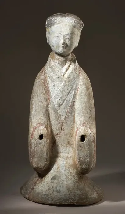 Framed Print : Funerary Sculpture of a Kneeling Entertainer, 206 B.C.-25 A.D.. Creator: Unknown Framed Print : Funerary Sculpture of a Kneeling Entertainer, 206 B.C.-25 A.D.. Creator: Unknown