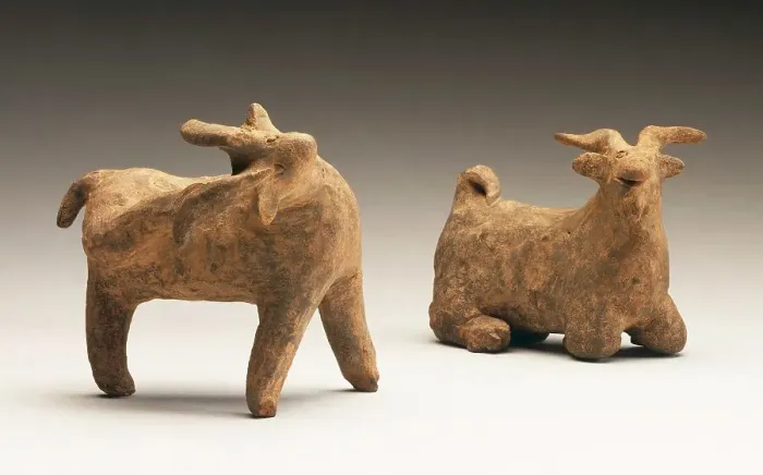 Framed Print : Funerary Sculpture of a Pair of Goats, between 386 and 534. Creator: Unknown Framed Print : Funerary Sculpture of a Pair of Goats, between 386 and 534. Creator: Unknown