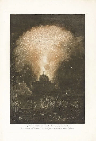 Fuoco Artificiale detto la Girandola (The Fireworks above Castel Sant Angelo), ca. 1783