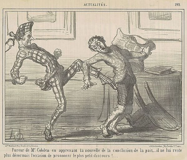 Fureur de Monsieur Cobden... 19th century. Creator: Honore Daumier