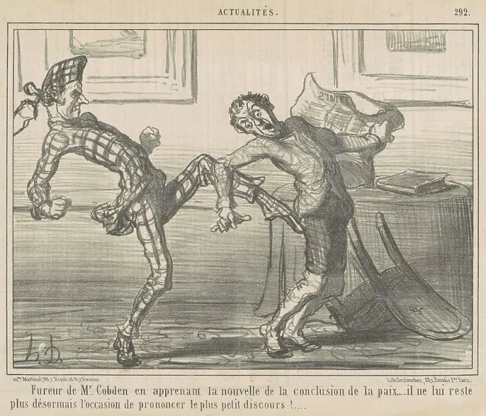 Framed Print : Fureur de Monsieur Cobden... 19th century. Creator: Honore Daumier Framed Print : Fureur de Monsieur Cobden... 19th century. Creator: Honore Daumier