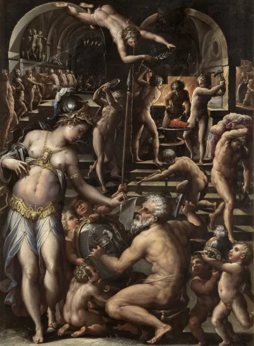 Framed Print : The furnace of Volcano, 1563-1565. Artist: Vasari, Giorgio (1511-1574) Framed Print : The furnace of Volcano, 1563-1565. Artist: Vasari, Giorgio (1511-1574)