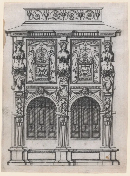 Framed Print : Furniture, 1565-70. Creator: Jacques Androuet Du Cerceau Framed Print : Furniture, 1565-70. Creator: Jacques Androuet Du Cerceau