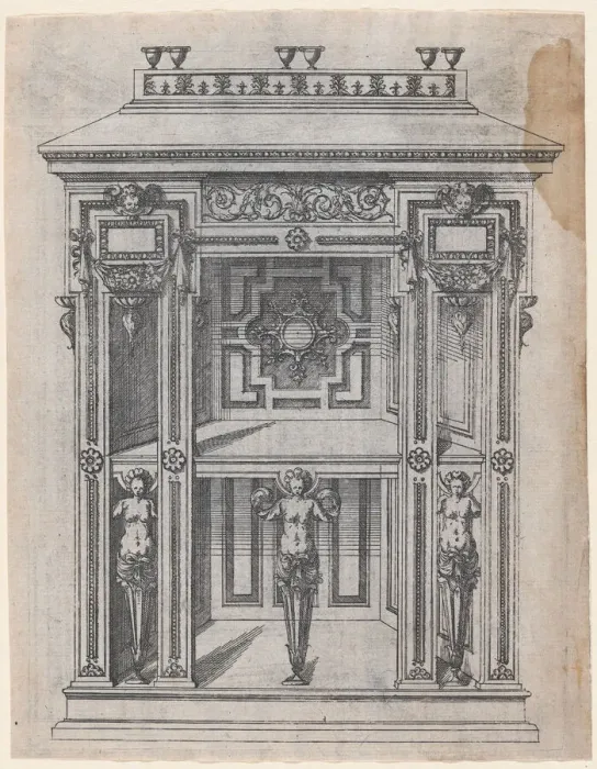 Framed Print : Furniture Design, 1565-70. Creator: Jacques Androuet Du Cerceau Framed Print : Furniture Design, 1565-70. Creator: Jacques Androuet Du Cerceau