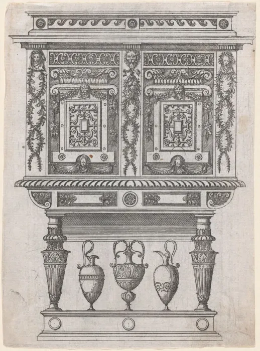 Framed Print : Furniture Design, 1565-70. Creator: Jacques Androuet Du Cerceau Framed Print : Furniture Design, 1565-70. Creator: Jacques Androuet Du Cerceau