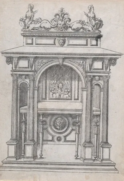 Framed Print : Furniture Design, 1565-70. Creator: Jacques Androuet Du Cerceau Framed Print : Furniture Design, 1565-70. Creator: Jacques Androuet Du Cerceau