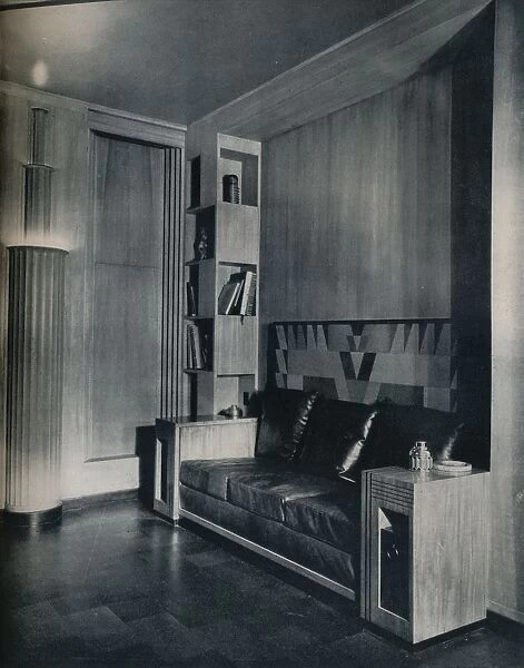 Furniture and interior of a private office. Designed by Joseph Sinel, 1930