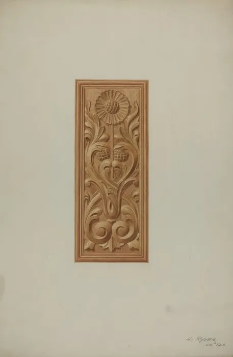 Framed Print : Furniture Panel, c. 1939. Creator: Albert Ryder Framed Print : Furniture Panel, c. 1939. Creator: Albert Ryder