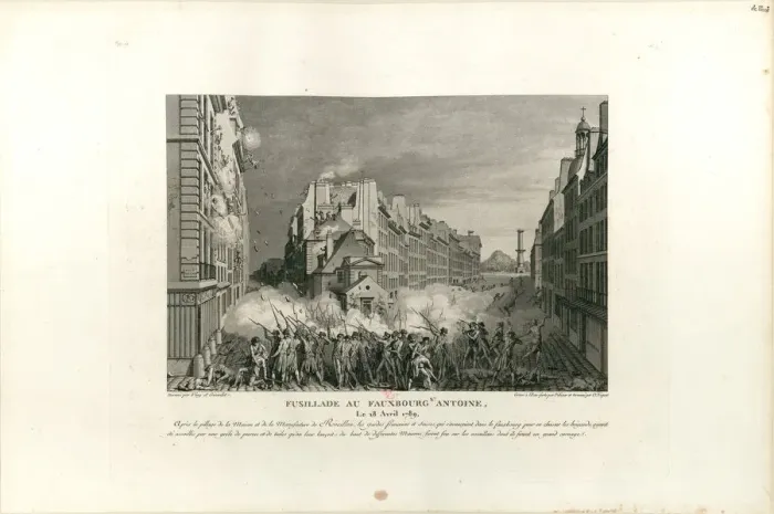 Framed Print : Fusillade in the Faubourg St. Antoine, 28 April 1789, 1802. Creator: Niquet, Claude (1770-1831) Framed Print : Fusillade in the Faubourg St. Antoine, 28 April 1789, 1802. Creator: Niquet, Claude (1770-1831)