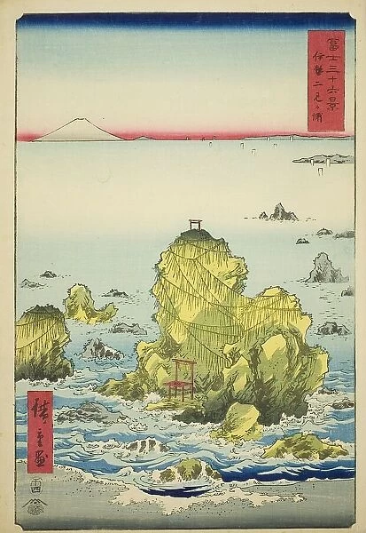 Futami Bay in Ise Province (Ise Futamigaura), from the series 'Thirty-six Views of Mount... 1858. Creator: Ando Hiroshige. Futami Bay in Ise Province (Ise Futamigaura), from the series 'Thirty-six Views of Mount... 1858