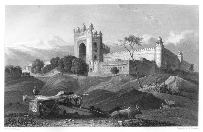 Framed Print : Futtypore Sicri, India, c1860. Artist: W Brandard Framed Print : Futtypore Sicri, India, c1860. Artist: W Brandard