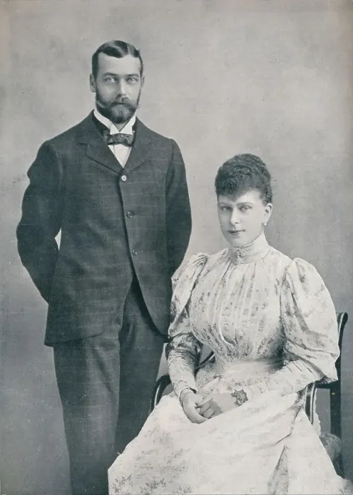 Framed Print : The future King George V and Queen Mary shortly after their marriage, 1893 (1911). Artist: WS Stuart Framed Print : The future King George V and Queen Mary shortly after their marriage, 1893 (1911). Artist: WS Stuart