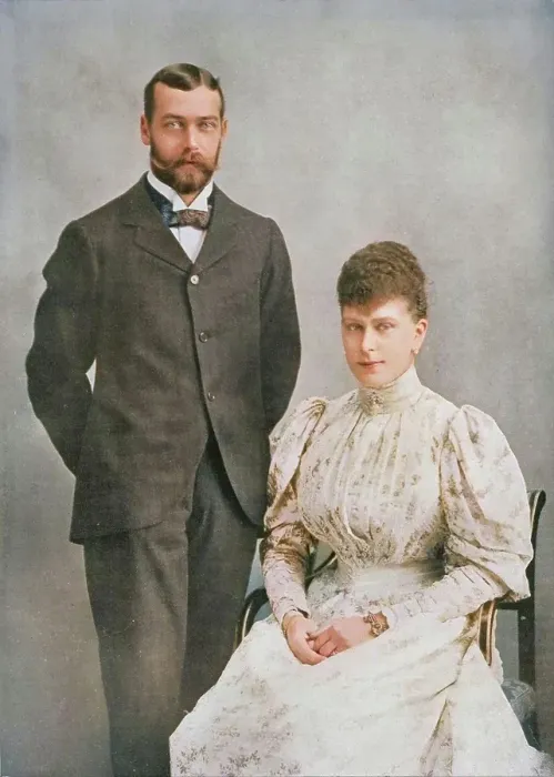 Framed Print : The future King George V and Queen Mary shortly after their marriage, 1893 (1911). Creator: WS Stuart Framed Print : The future King George V and Queen Mary shortly after their marriage, 1893 (1911). Creator: WS Stuart