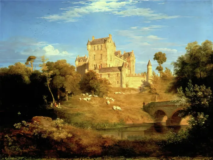 Framed Print : Fyvie Castle, 1828. Creator: James William Giles Framed Print : Fyvie Castle, 1828. Creator: James William Giles