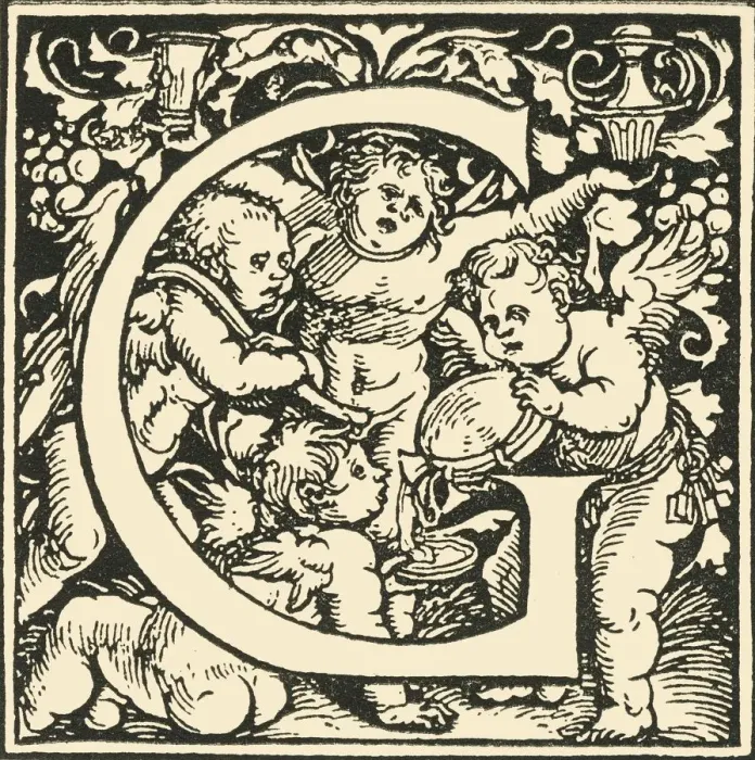 Framed Print : G - An Alphabet by Hans Weiditz, c1520-1521, (1908). Creator: Hans Weiditz Framed Print : G - An Alphabet by Hans Weiditz, c1520-1521, (1908). Creator: Hans Weiditz