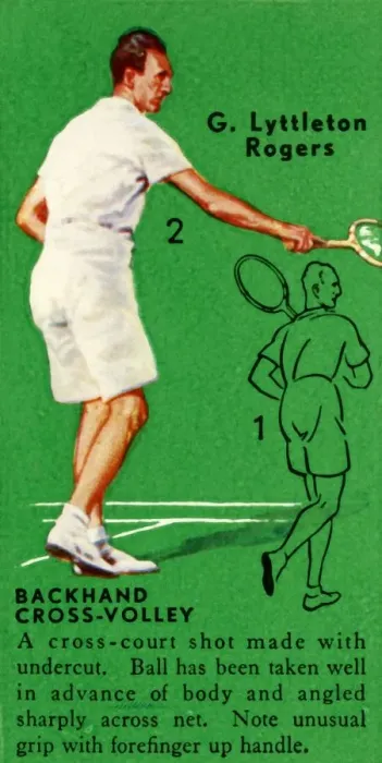 Framed Print : G. Lyttleton Rogers - Backhand Cross-Volley, c1935. Creator: Unknown Framed Print : G. Lyttleton Rogers - Backhand Cross-Volley, c1935. Creator: Unknown