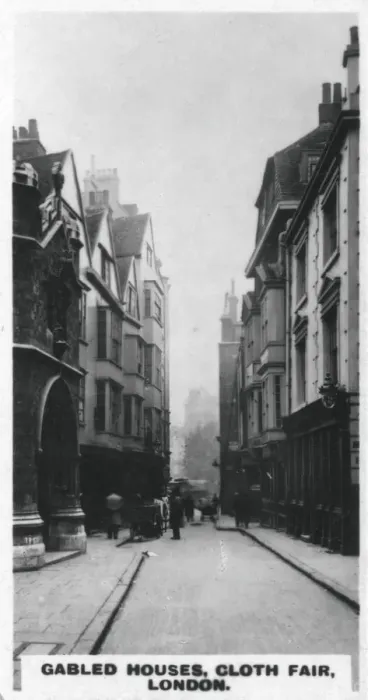 Framed Print : Gabled houses, Cloth Fair, London, c1920s Framed Print : Gabled houses, Cloth Fair, London, c1920s
