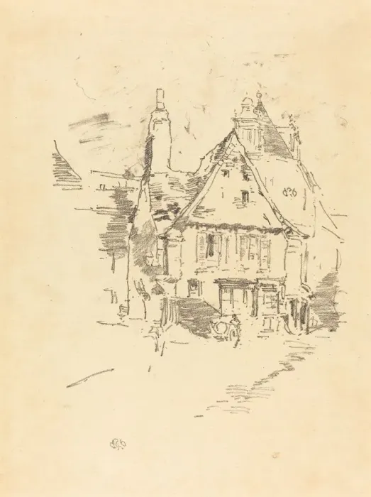 Framed Print : Gabled Roofs, 1893. Creator: James Abbott McNeill Whistler Framed Print : Gabled Roofs, 1893. Creator: James Abbott McNeill Whistler