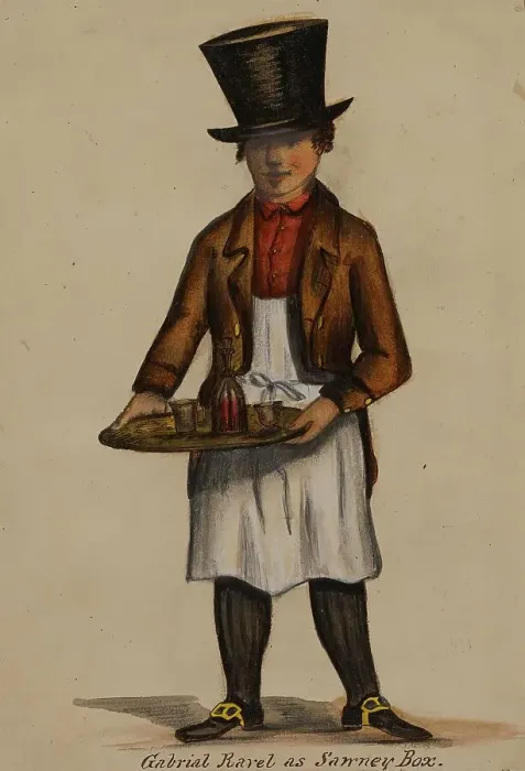 Framed Print : Gabriel Ravel as Sawney Box, 1855-1859. Creator: Alfred Jacob Miller Framed Print : Gabriel Ravel as Sawney Box, 1855-1859. Creator: Alfred Jacob Miller