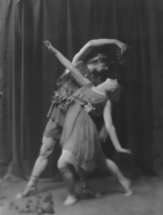 Framed Print : Gaderhoff, Lovena, Miss, and another dancer, 1916. Creator: Arnold Genthe Framed Print : Gaderhoff, Lovena, Miss, and another dancer, 1916. Creator: Arnold Genthe