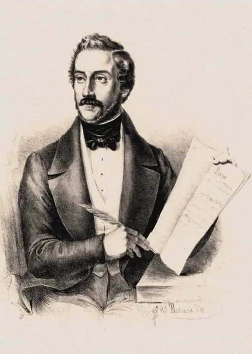 Framed Print : Gaetano Donizetti working on the opera Lucia di Lammermoor Framed Print : Gaetano Donizetti working on the opera Lucia di Lammermoor