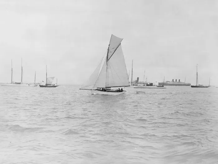 Framed Print : The gaff cutter Wigeon under sail, 1910. Creator: Kirk & Sons of Cowes Framed Print : The gaff cutter Wigeon under sail, 1910. Creator: Kirk & Sons of Cowes