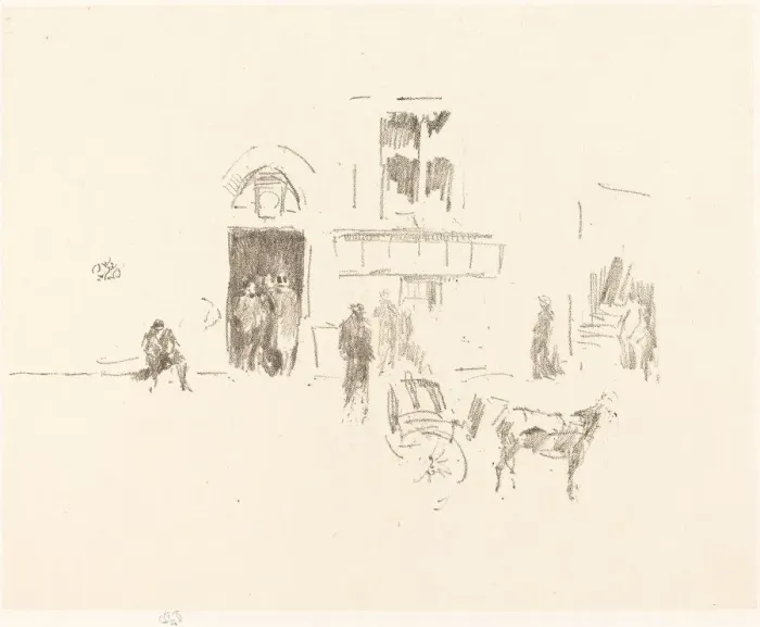 Framed Print : Gaiety Stage Door, 1879 / 1887. Creator: James Abbott McNeill Whistler Framed Print : Gaiety Stage Door, 1879 / 1887. Creator: James Abbott McNeill Whistler