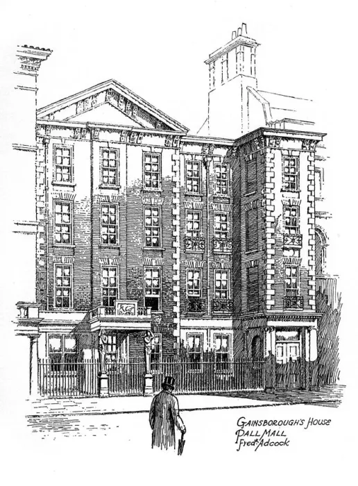 Framed Print : Gainsboroughs house, Pall Mall, London, 1912. Artist: Frederick Adcock Framed Print : Gainsboroughs house, Pall Mall, London, 1912. Artist: Frederick Adcock